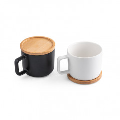 250ml Ceramic Mug with Bamboo Lid