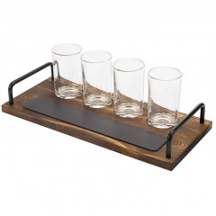 Beer Flight Server with 4 Glasses