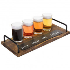 Beer Flight Server with 4 Glasses