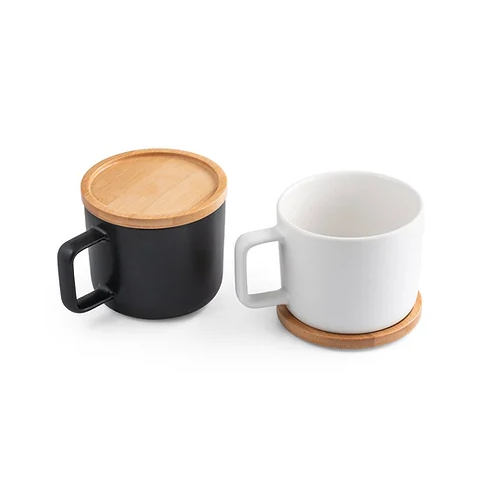 250ml Ceramic Mug with Bamboo Lid