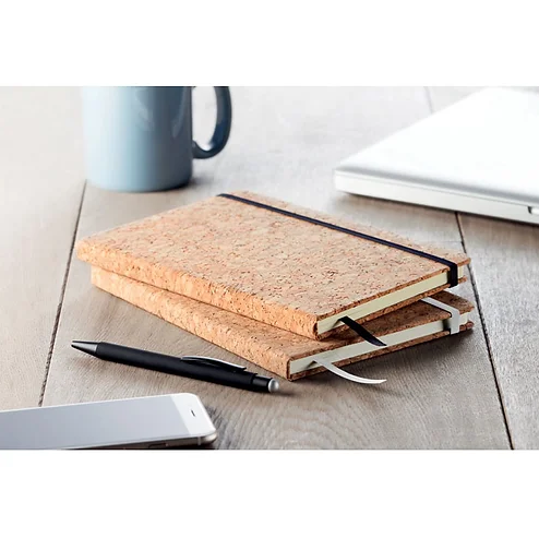 A5 notebook with hard cork cover